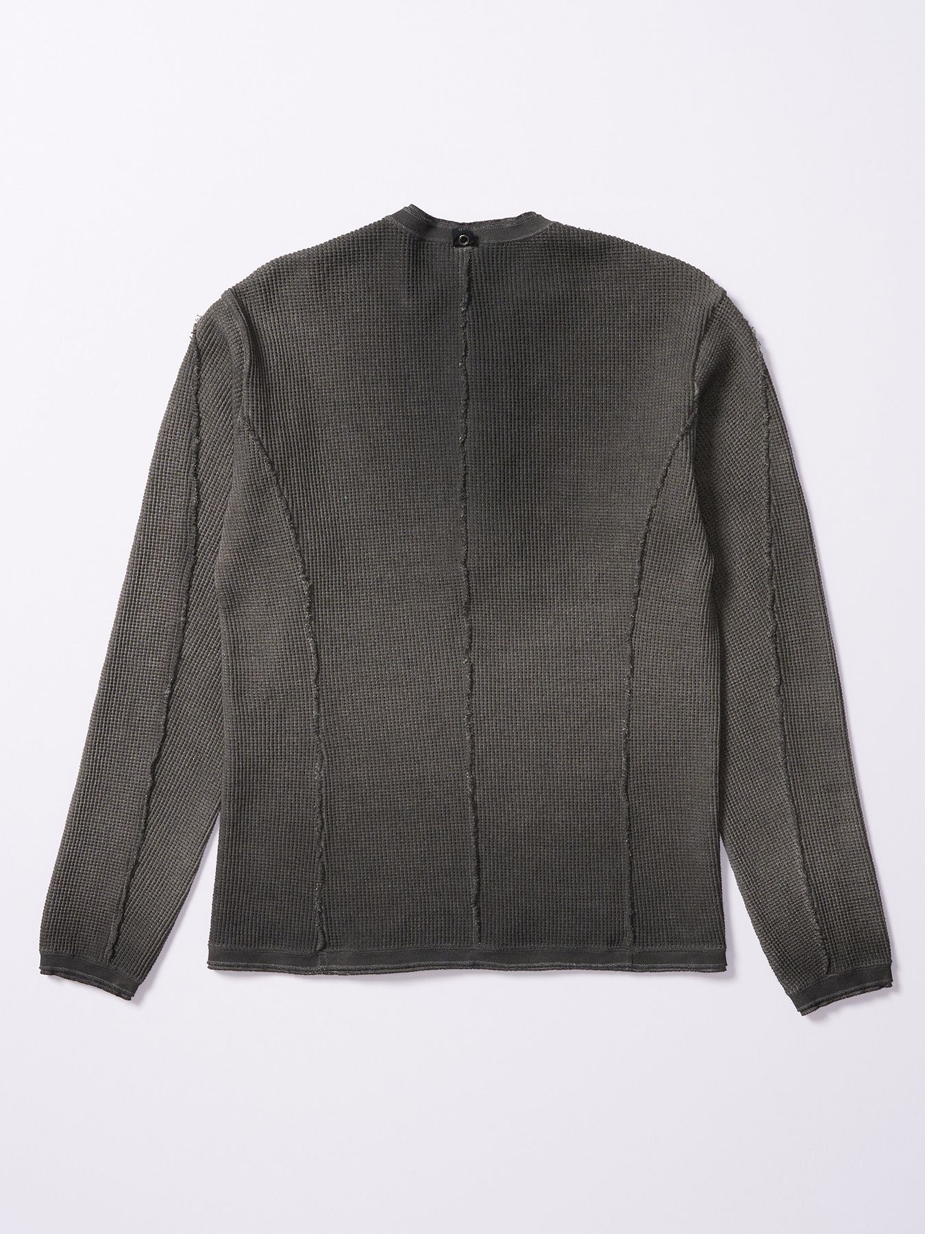 【予約品 4月19日(日) 18時締切】waffle henley L/S / ワッフル ヘンリーネック ロングスリーブ / ブラック