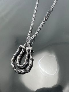 《受注生産》 OPEN HORSESHOE LARGE #2 with GODSIZE® I.D. TAG NECKLACE XL / オープンホースシューラージ#2ネックレス ゴッドサイズ® I.D.タグXL 【注文から2-3週間後入荷予定】