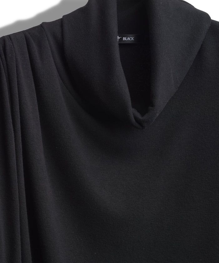 ボリュームネックギャザードレープPO BLACK【NO ID.】