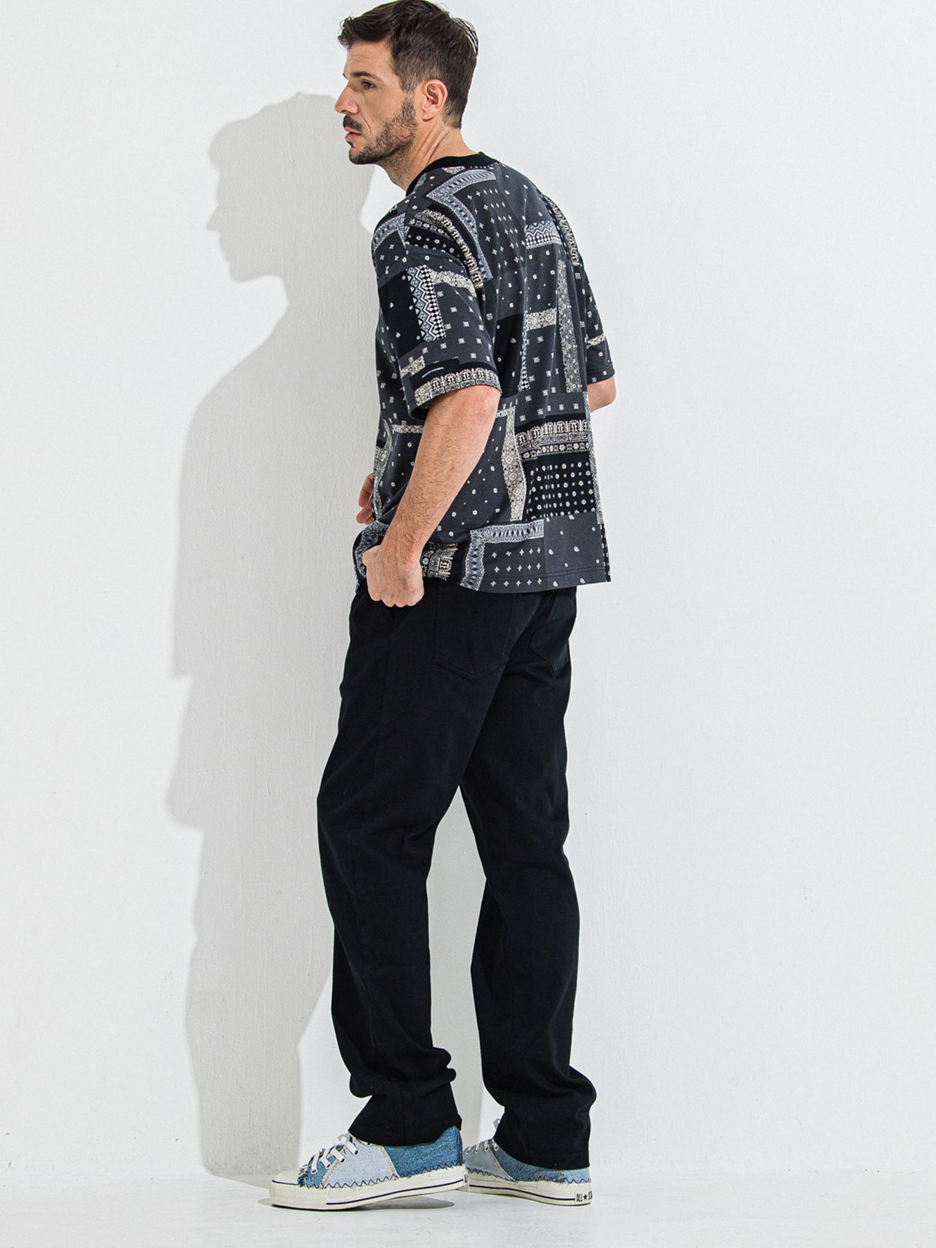 【予約品 】DENIM JERSEY WIDE PT / デニムジャージワイドパンツ / ブラック