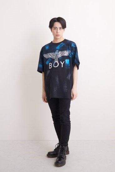 BRUSH DYE EAGLE T-SHIRTS/ ブルー 【BOY LONDON】