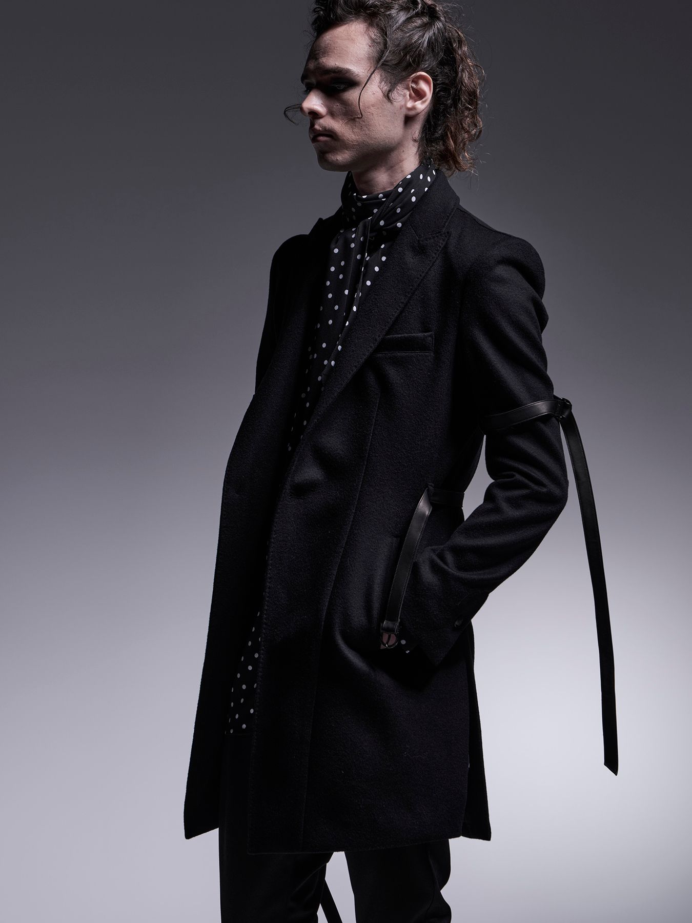 【予約品 7月13日(日) 締切】Belted Peaked Jacket / ベルテッドピークドラペルジャケット / ブラック