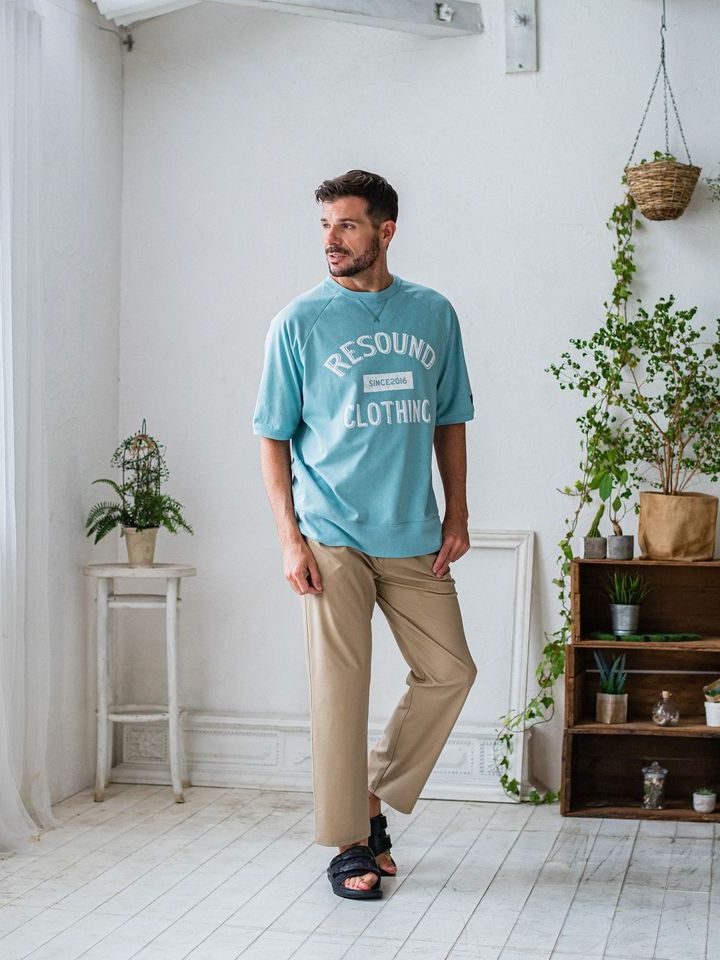 《予約品3月3日18：00締め》 college half sleave / ハーフスリーブT / アクア