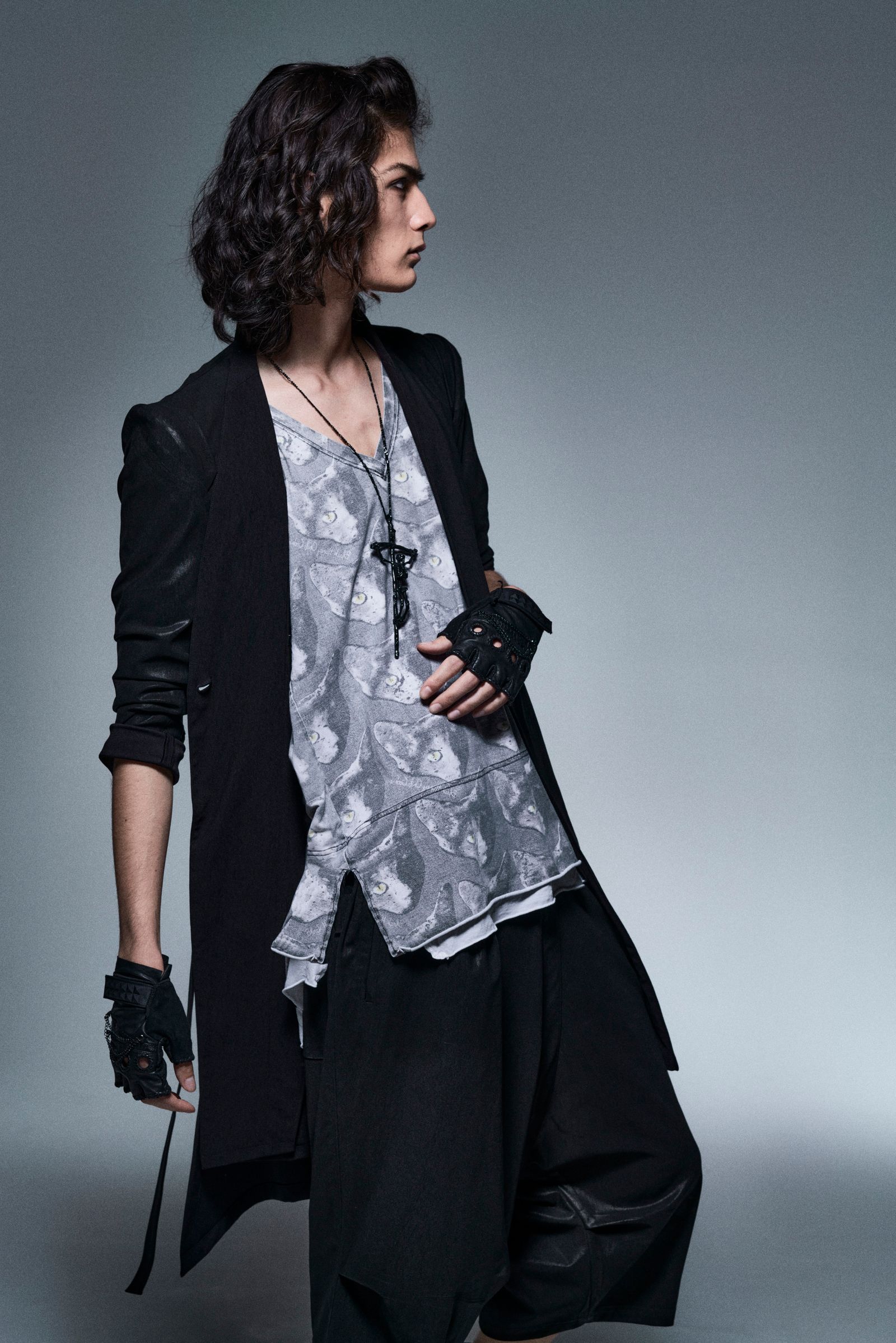 《予約品7/31締切》コラボ Collarless Flare Jacket / Black【BLACK HONEY CHILI COOKIE × kiryuyrik】12月入荷予定