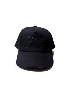 【予約品 3月9日(月) 18:00 締切】CROSSGUN LEATER CAP / クロスガン レザーパッチ ベースボールキャップ / ブラック