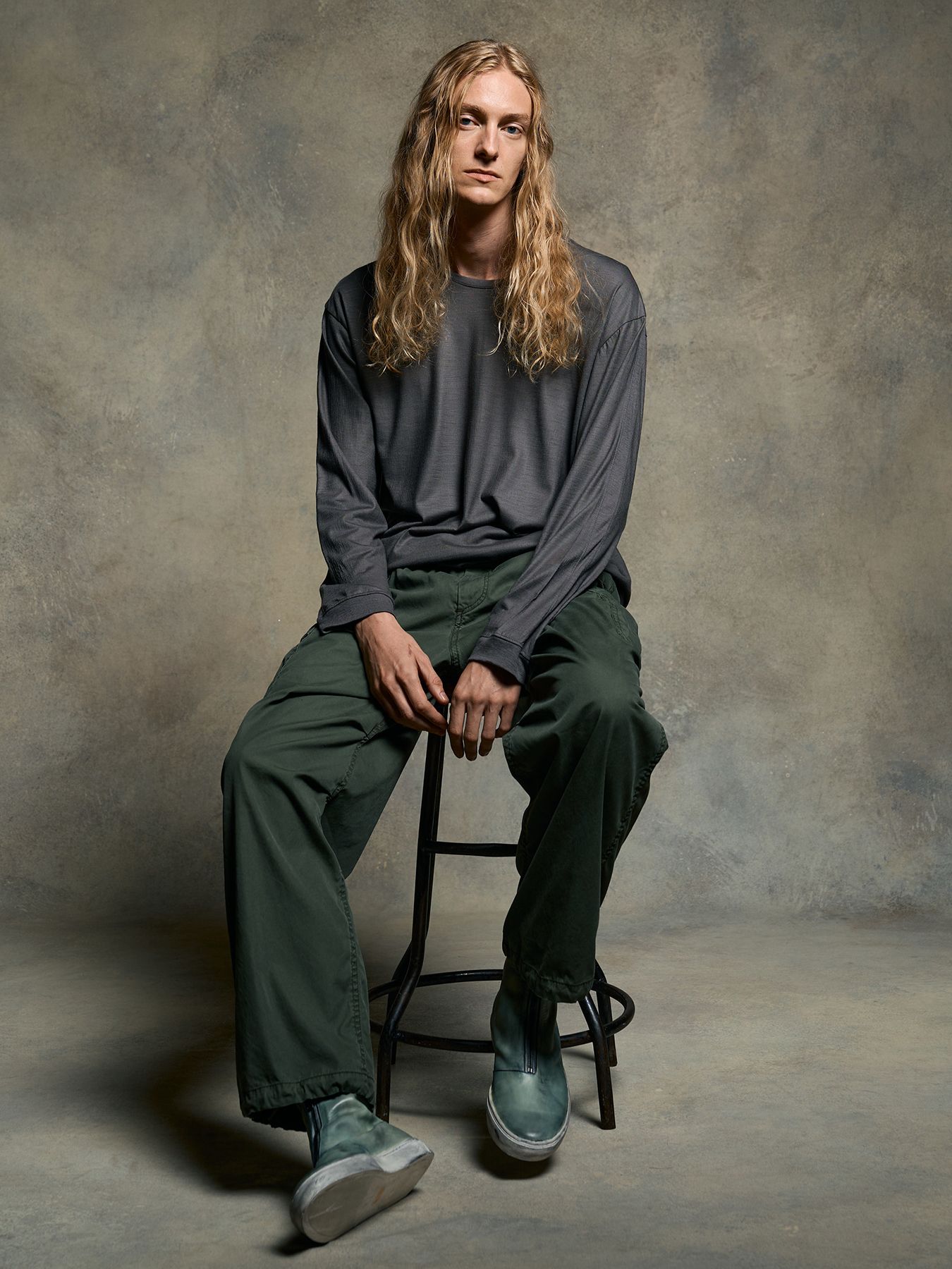 【予約品 9月23日(火) 締切】ex.comfy wool L/S / エクスコンフィーウール ロングスリーブ / スチールグレー
