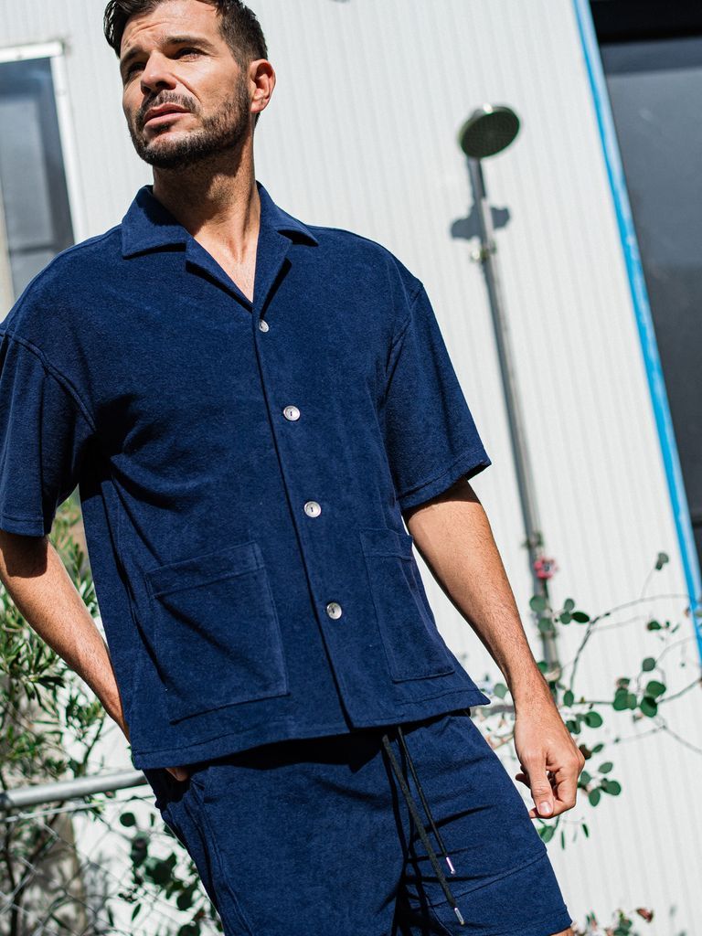 《予約品3月3日18：00締め》 PILE BEACH SHIRTS / パイルシャツ / ネイビー