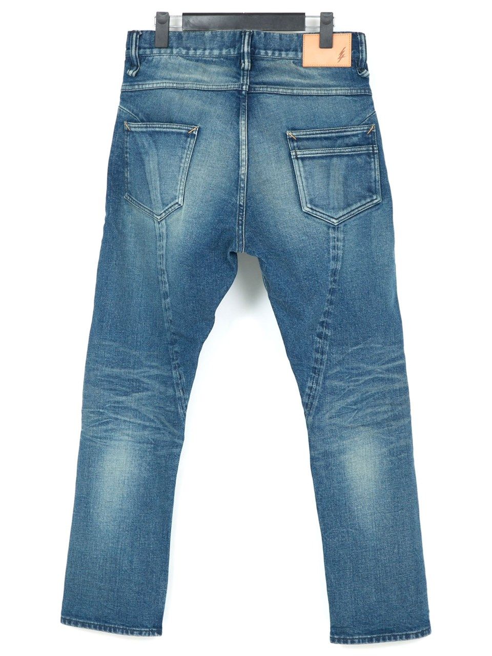 12.5oz Organic Cotton Stretch Over Lap Tight Straight Jeans / 12.5oz オーガニックコットン ストレッチデニム オーバーラップ タイトストレート ジーンズ / Over Down / インディゴ