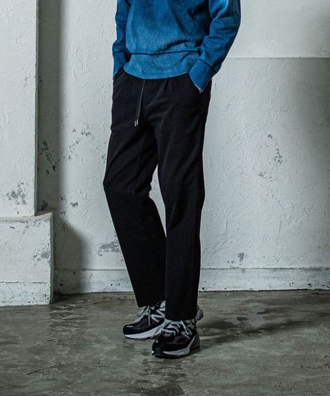 《予約11月17日19時締め》 EX denim jersey  WIDE PT / ワイドパンツ / ブラック