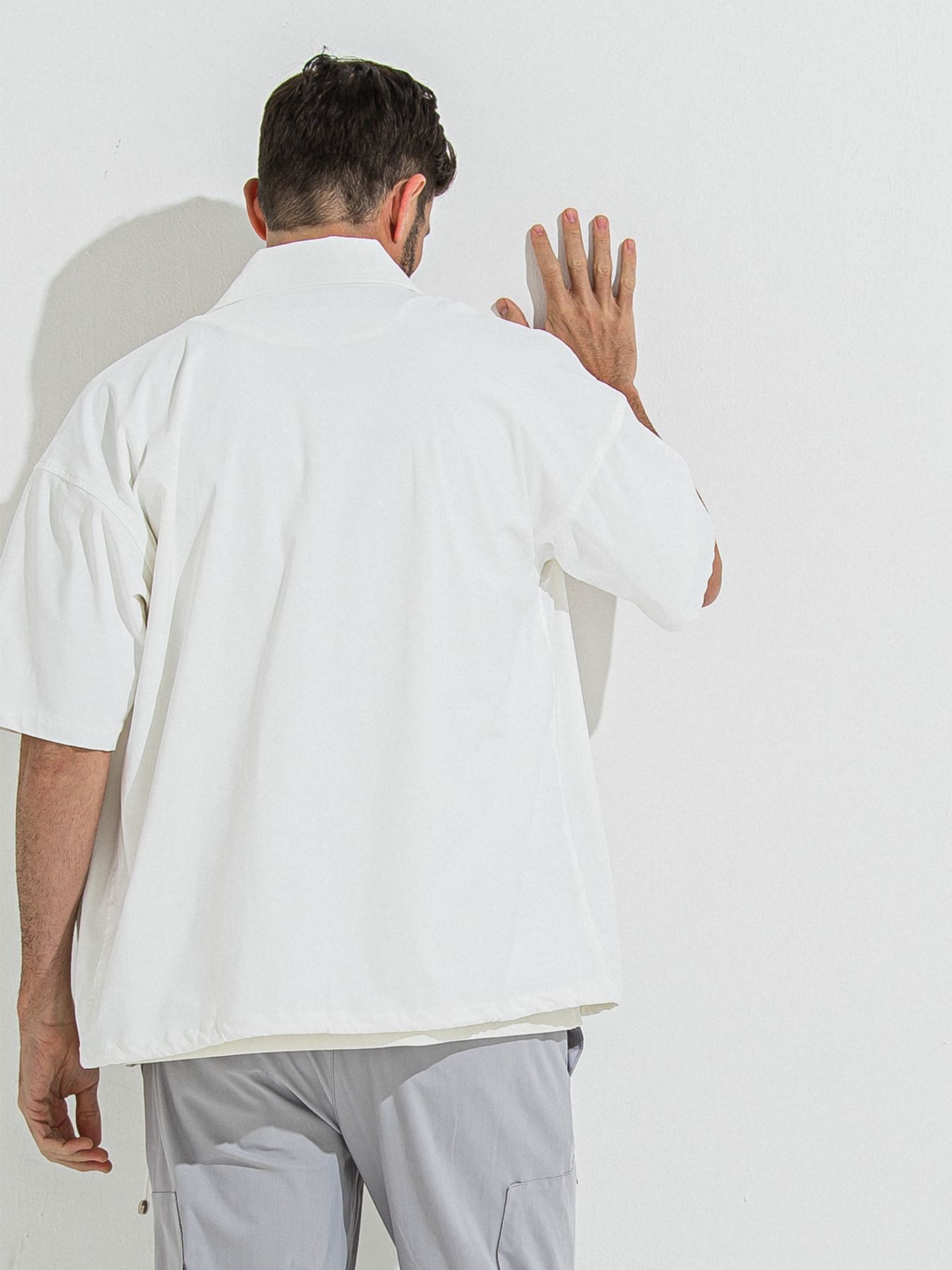 【予約品 】NYLON HALF COACH JACKET / ナイロンハーフコーチジャケット / ホワイト