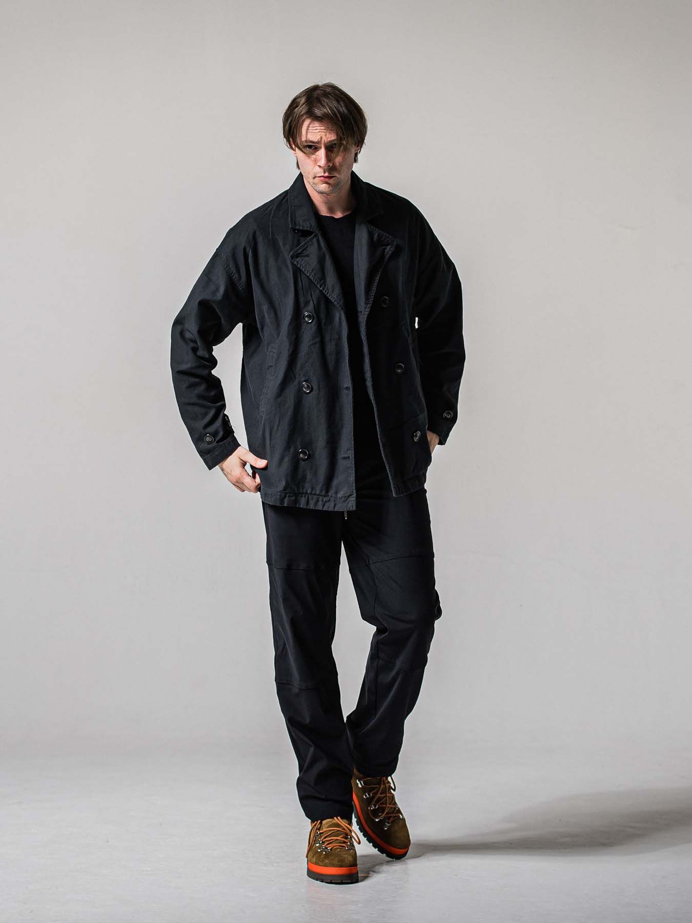 【予約品 11月16日(日) 締切】MV OVER PCOAT / オーバーサイズ ピーコートジャケット / ブラック