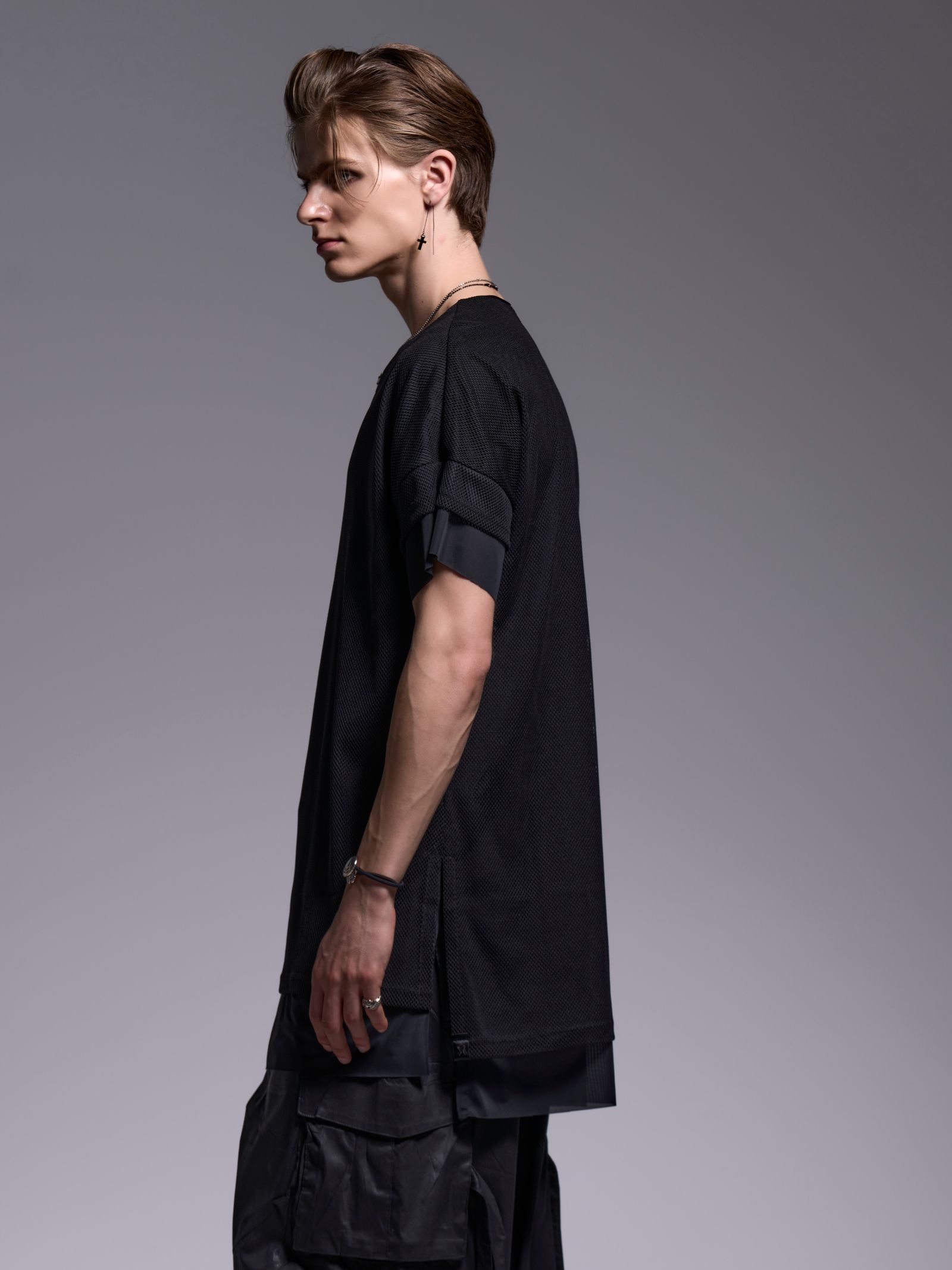 【予約品 1月4日(日) 締切】Crew Neck Layered-T / クルーネック レイヤードTシャツ / ブラック