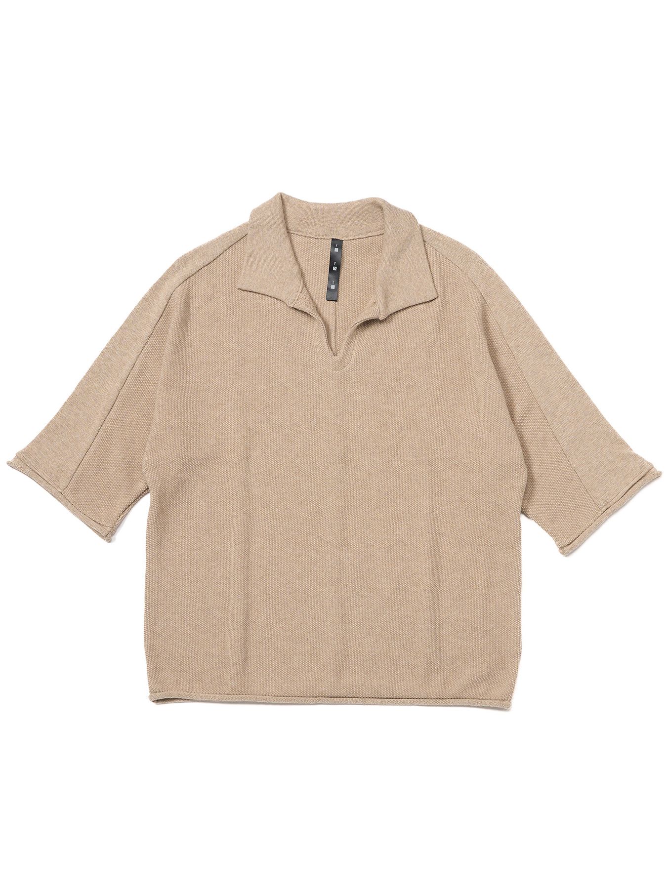 【予約品 9月23日(火) 締切】comfy skipper polo H/S / コンフィー スキッパーポロ ハーフスリーブ  / ライトベージュ