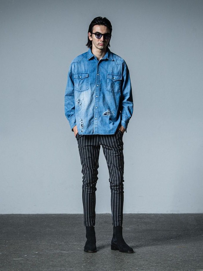 《予約品》 JAMES OVER DUNGAREE SHIRT  / オーバーウエスタンシャツ / インディゴクラッシュ