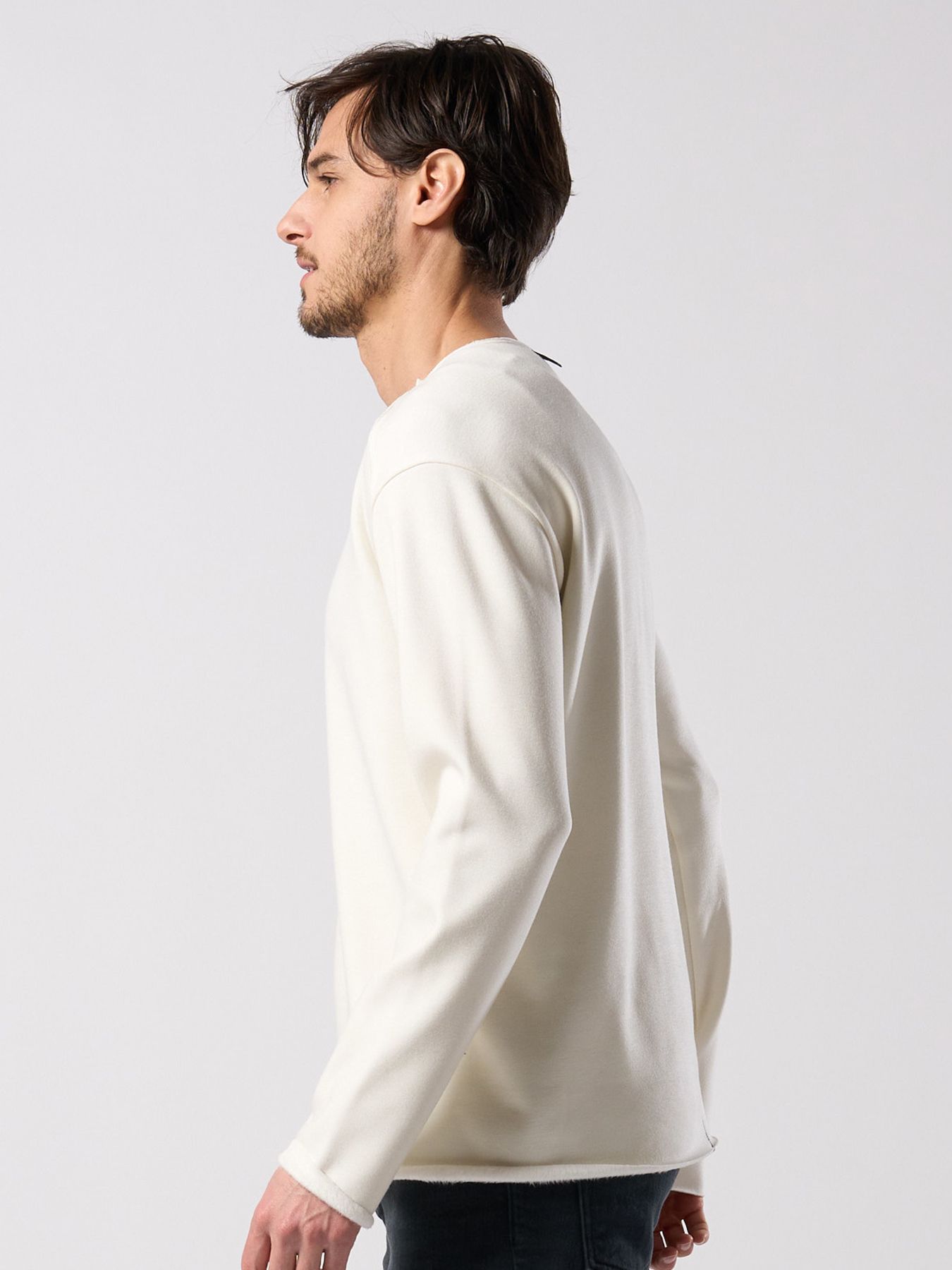 【予約品 4月19日(日) 18時締切】back boa cut-off crew / バックボア カットオフ クルーネック/ ホワイト