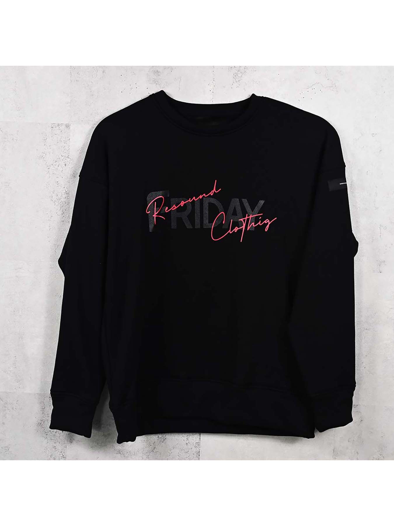 【予約品 8月31日(日) 締切】FRIDAY OLD LOGO VEROURS FLEECE TRAINER / FRIDAYコラボ オールドロゴ ベロアフリース トレーナー / ブラック