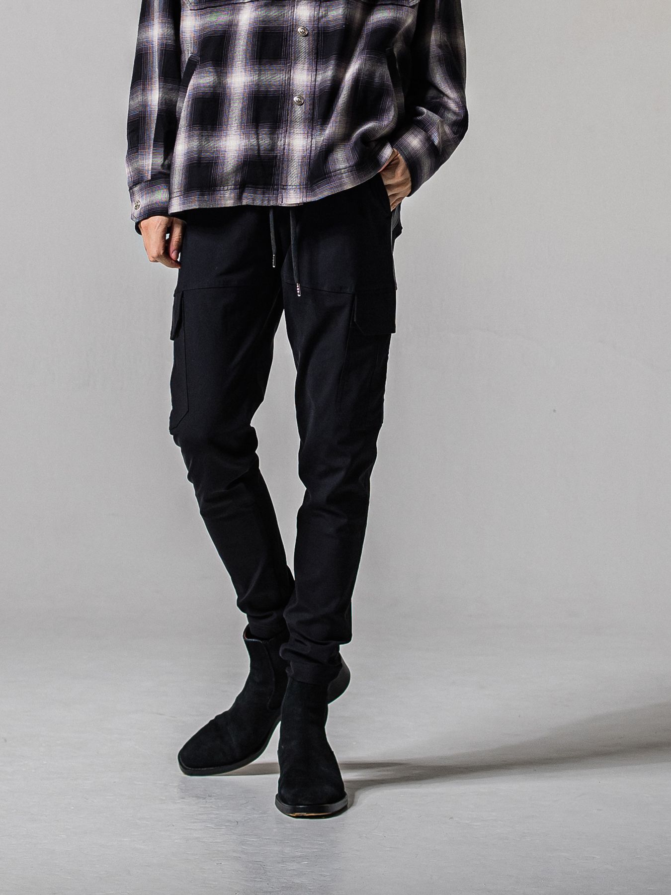 【予約品 11月16日(日) 締切】DARREL CARGO PT / ダレル ナイロンカーゴパンツ / ブラック×ブラック