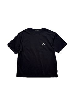 【予約品 3月9日(月) 18:00 締切】ORG/CO S/TEE MESS/SW / メッセージプリント クリスタルクロスガン オーガニックコットン Tシャツ / ブラック