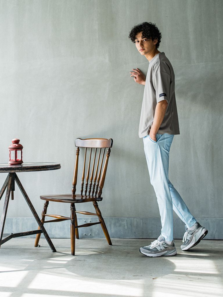 《予約品3月3日18：00締め》 CHRIS EASY TUCK PANTS / イージータックパンツ / グレンチェックサックス