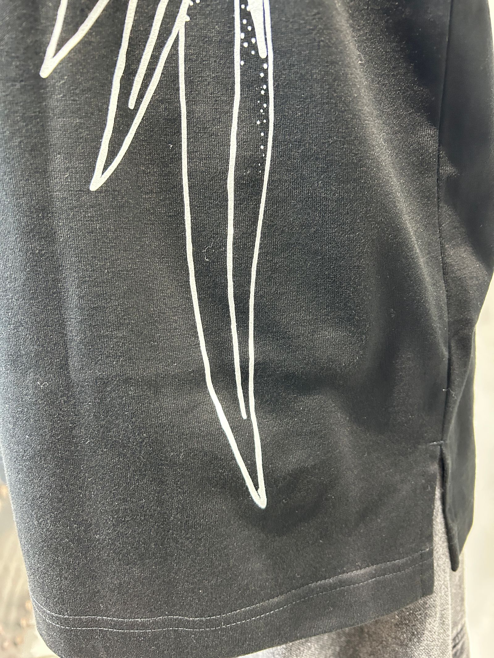【予約】羽 VネックTee BLACK×WHITE GODSIZE