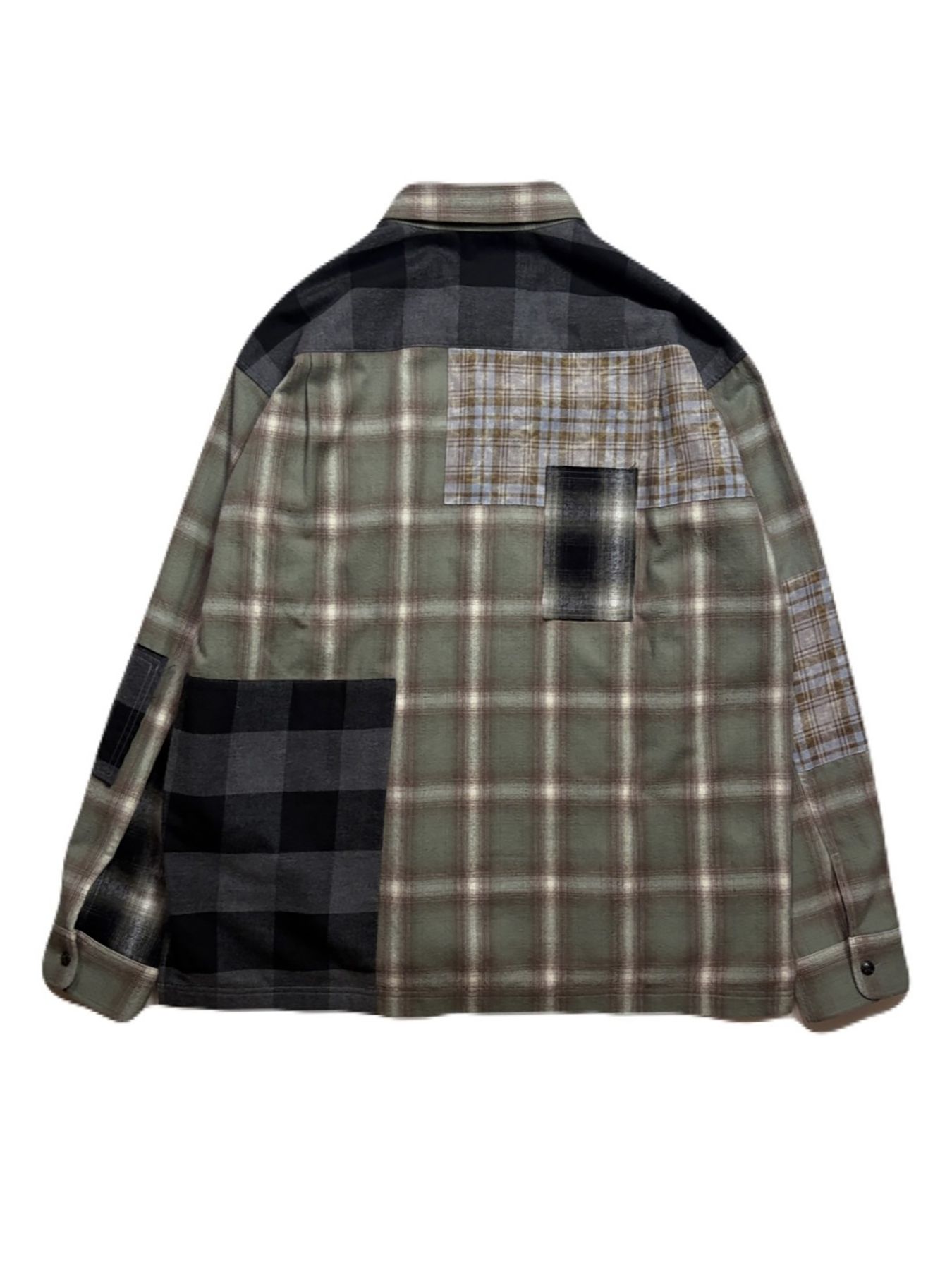 【予約品 3月9日(月) 18:00 締切】MULTI CHECK SH CRY / クリスタルクロスガン マルチ チェック シャツ / グリーン