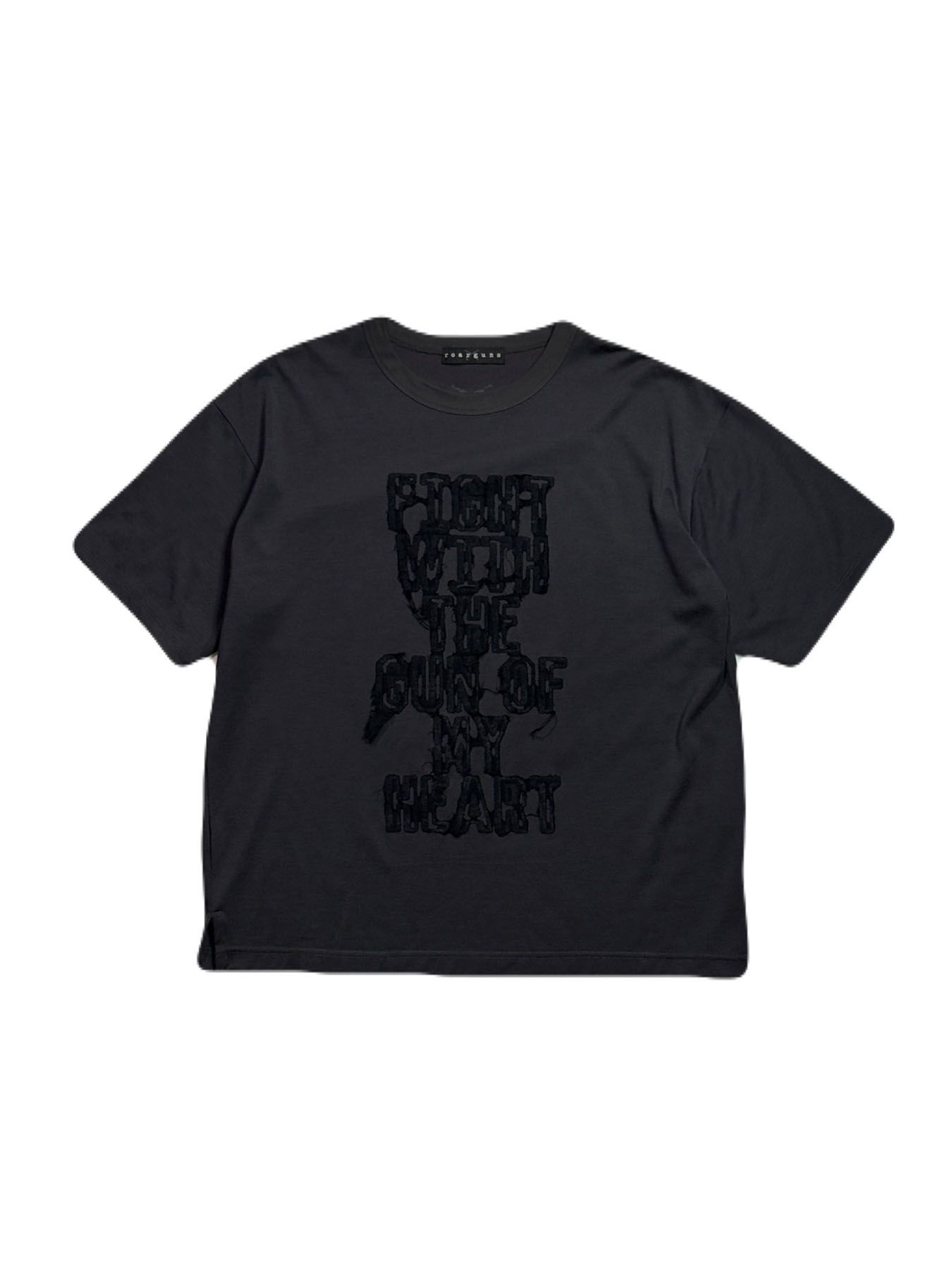 【予約品 3月9日(月) 18:00 締切】WO/JER S/TEE GAUZE / ウールジャージ ガーゼプリント Tシャツ / グレー