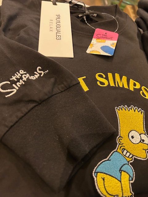 The Simpsons/バートシンプソン/ロングTシャツ刺繍 / ブラック1PIU1UGUALE3 RELAX