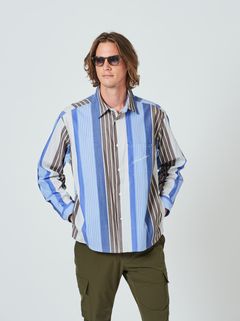 (予約品2023年10月19日18時締め) Random Stripe Shirts Jacket / シャツジャケット / ブルー