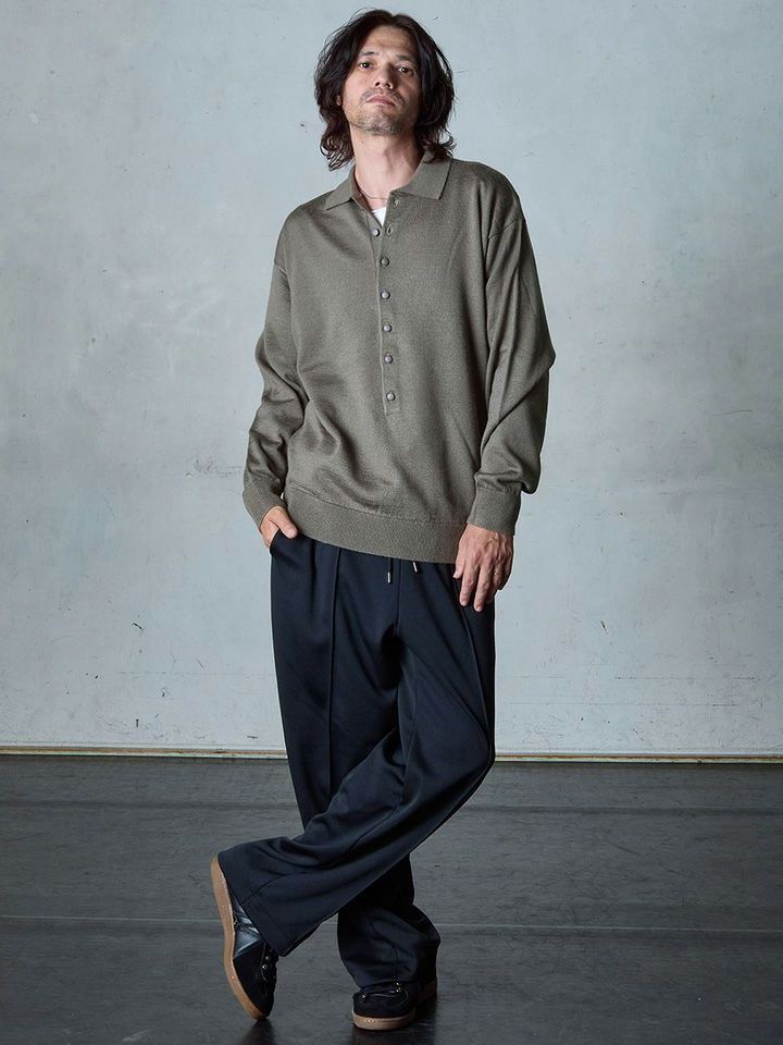 【予約品】 POLOPRO / ニットポロ / グレー