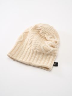 plating cable knit watch / ニットキャップ / ホワイト