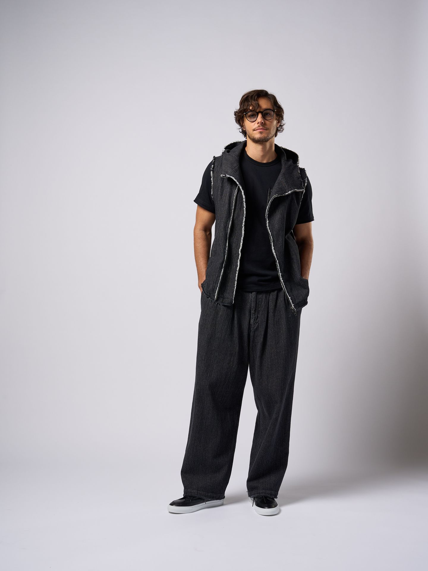 riders wrap vest / ライダースベスト / usedブラック