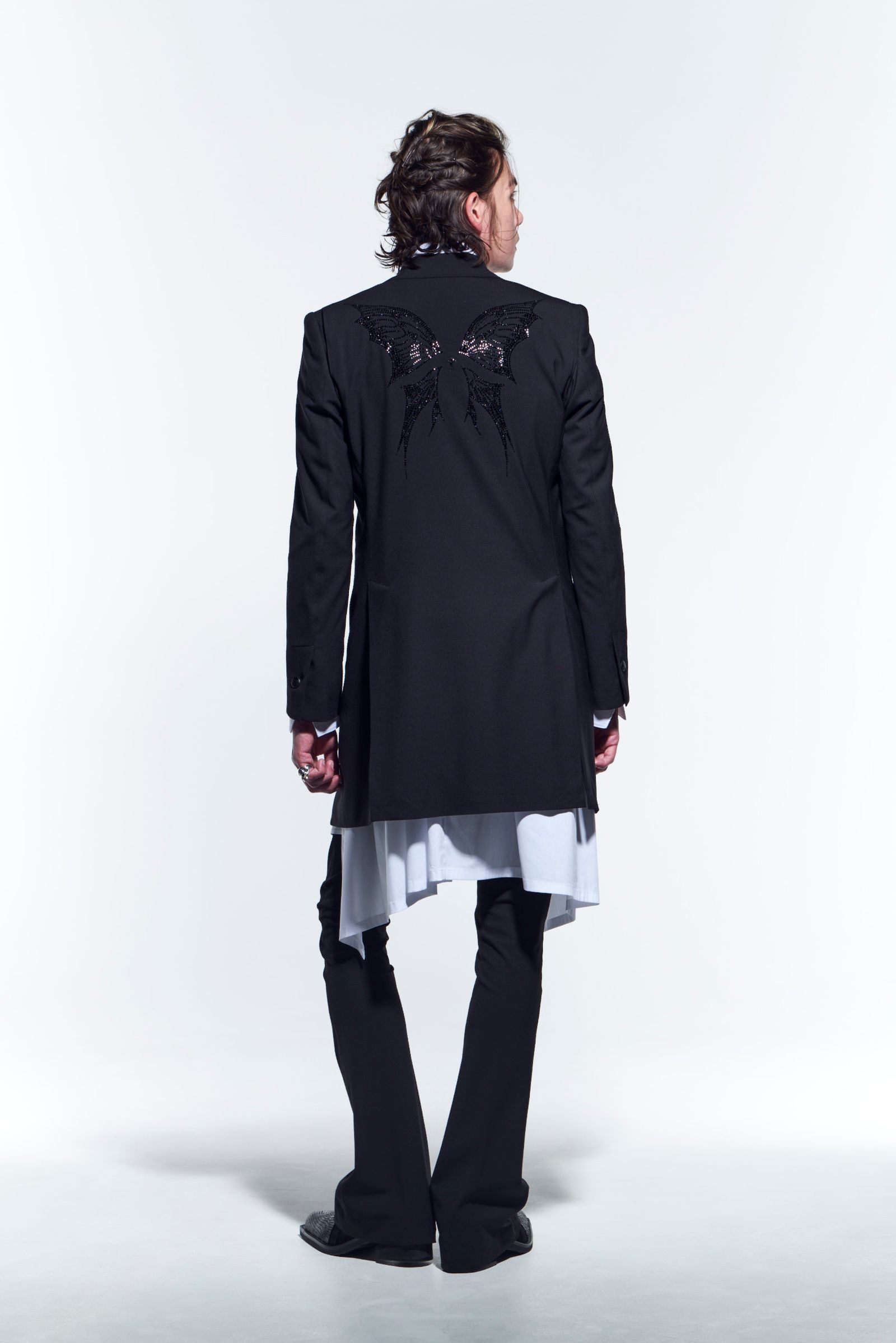 《予約品》 LongPeackedJacket JetSWAROFSKY テーラードジャケット TWS-Stretch / Black 【kiryuyrik】 1月入荷予定