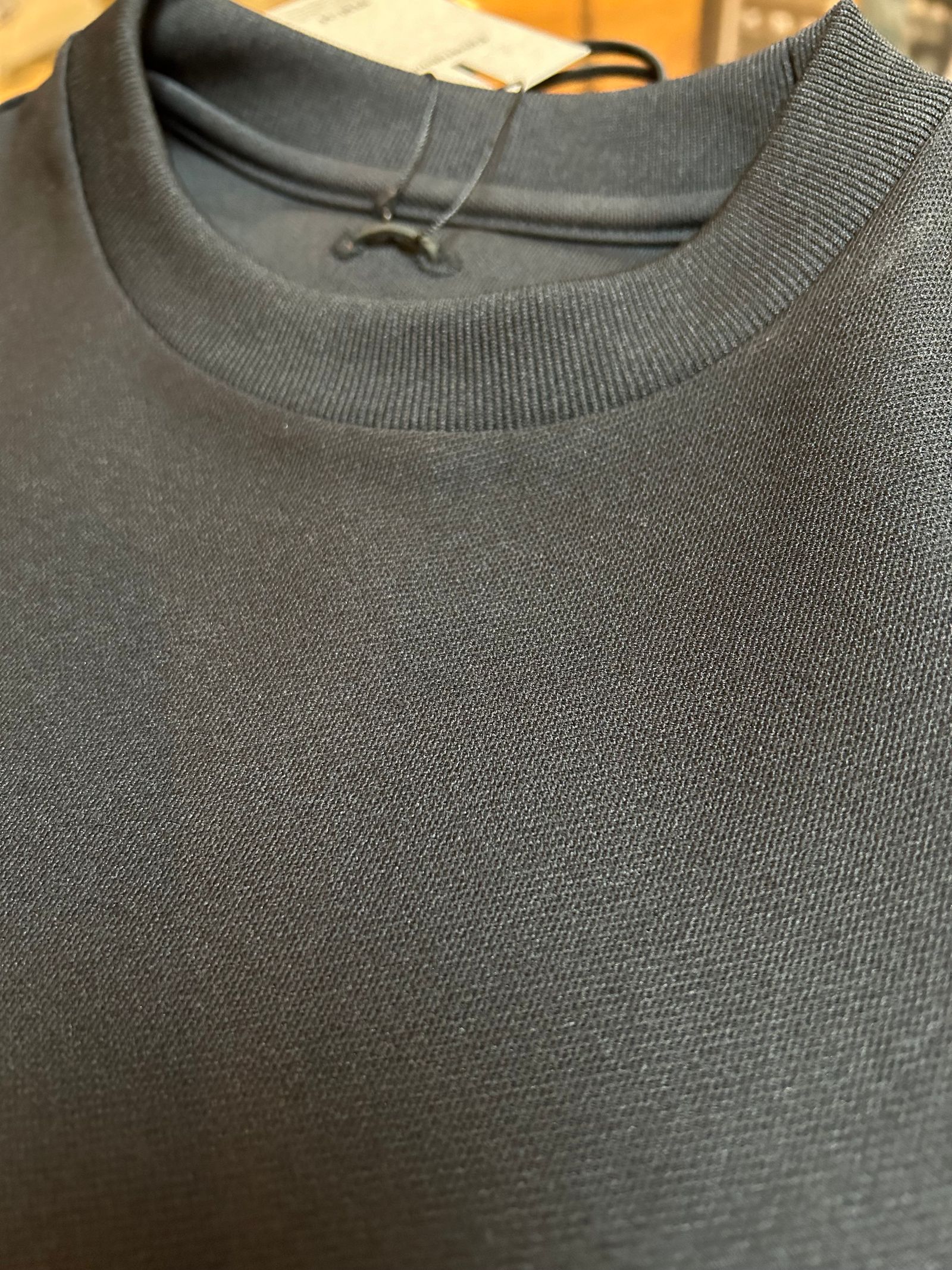 ポリ キュプラ ナイロン ハイブリッドジャージ クルーネック T シャツポケット付き  / Crew Neck T-shirt / ブラック 【STRUM】