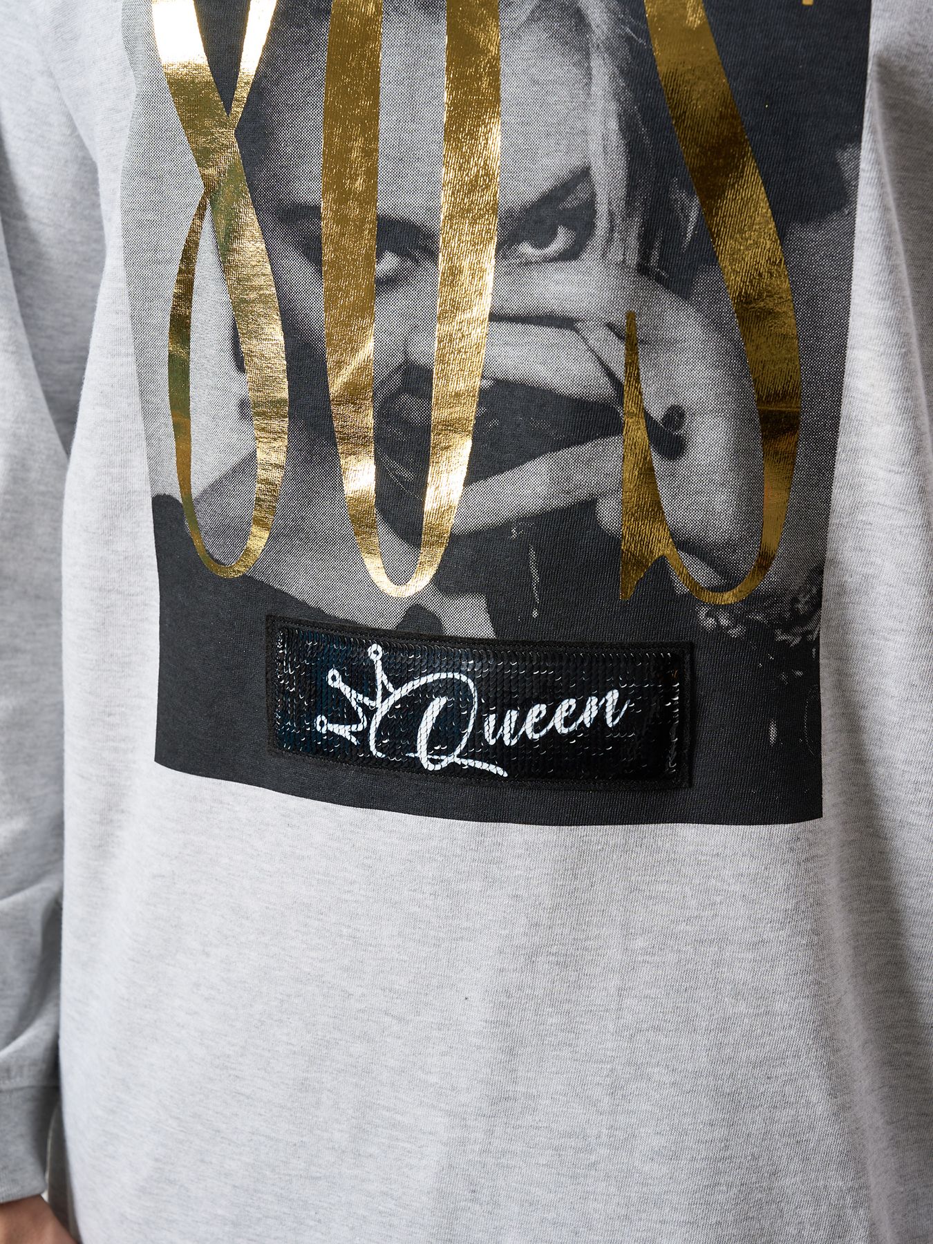 【予約品 5月8日(木) AM10時 締切】 5.6ozコットン天竺 80S QUEEN シークインLS Tシャツ / アッシュ