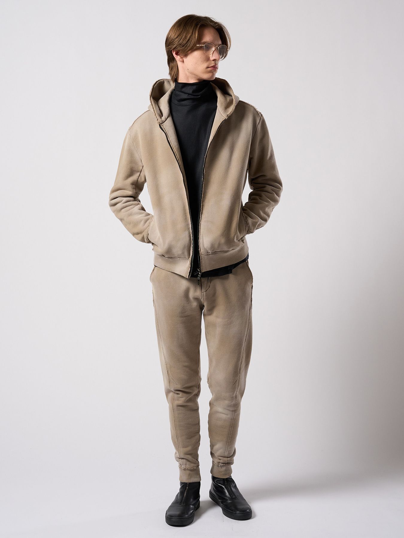 【予約品 4月19日(日) 18時締切】ex.comfy wool turtle  / メリノウールジャージー タートルネック / ブラック