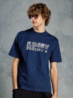 【予約品 1月25日(日) 締切】graphic-T collection：bandana panel ARMY T / バンダナパネル アーミー Tシャツ / ネイビー