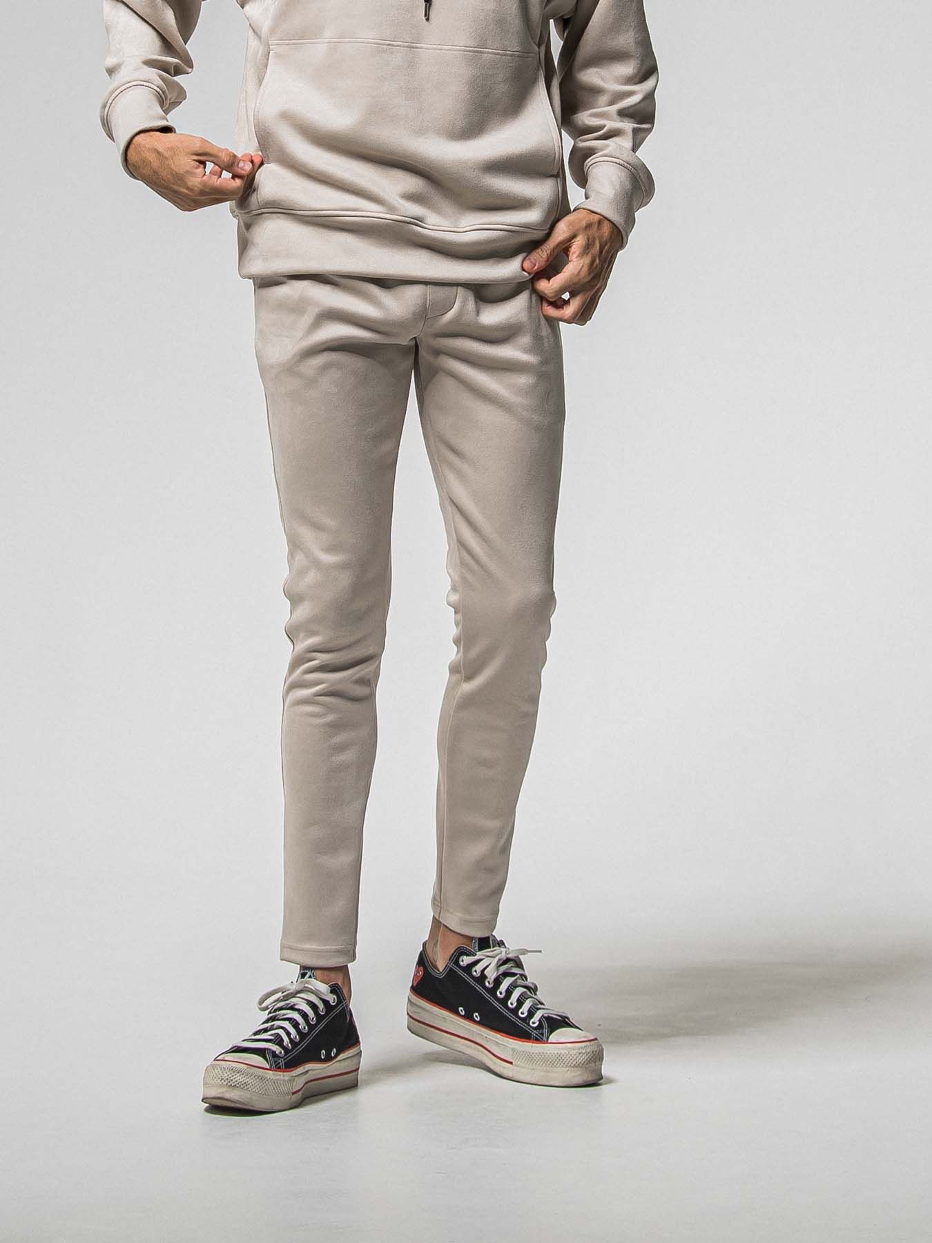 【予約品 8月31日(日) 締切】CHRIS EASY SUEDE TUCK PANTS / クリス イージー スウェードタックパンツ / グレージュ