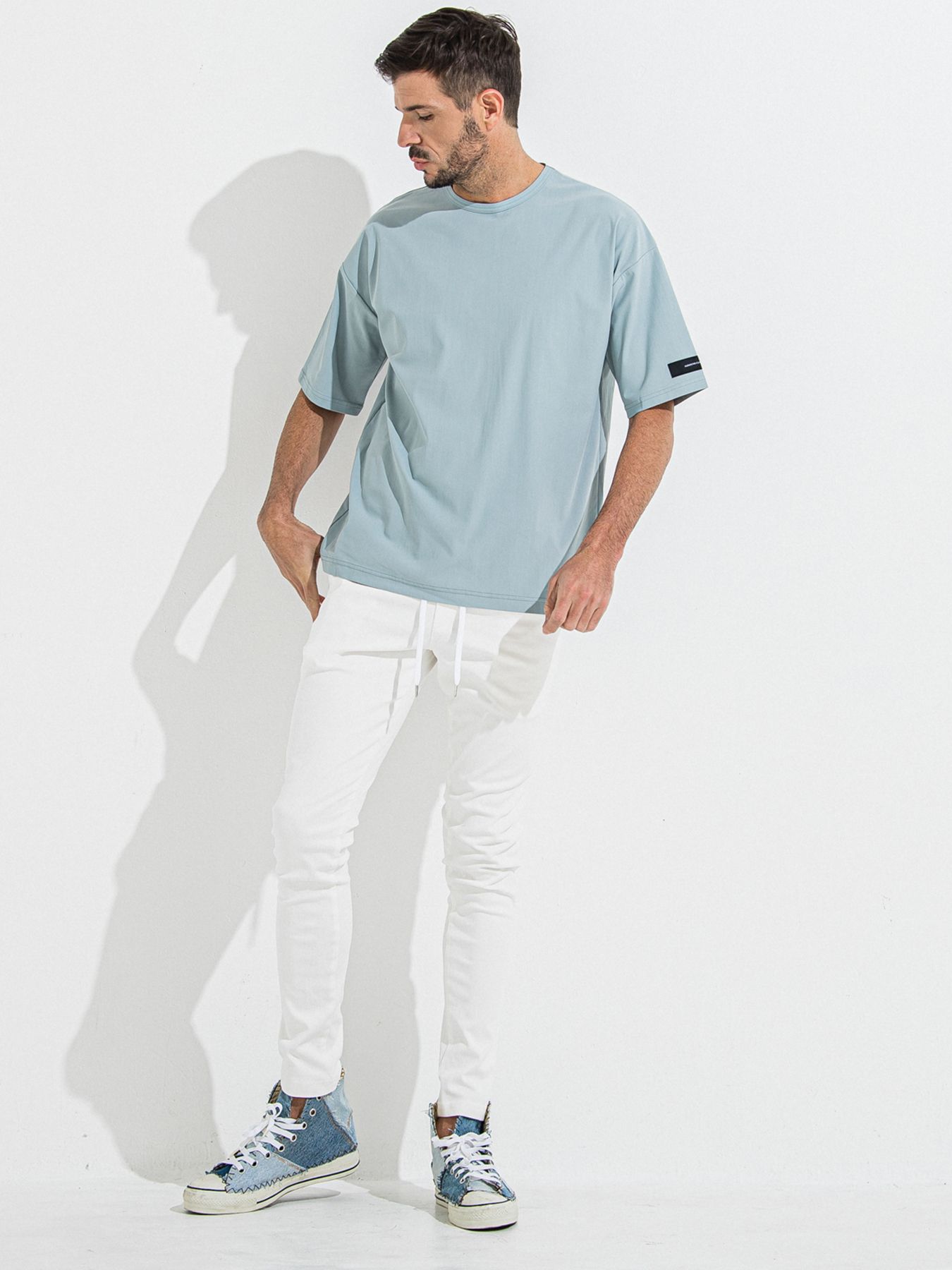DENIM JERSEY CHRIS EASY TUCK PT / デニムジャージクリスイージータックパンツ / ホワイト