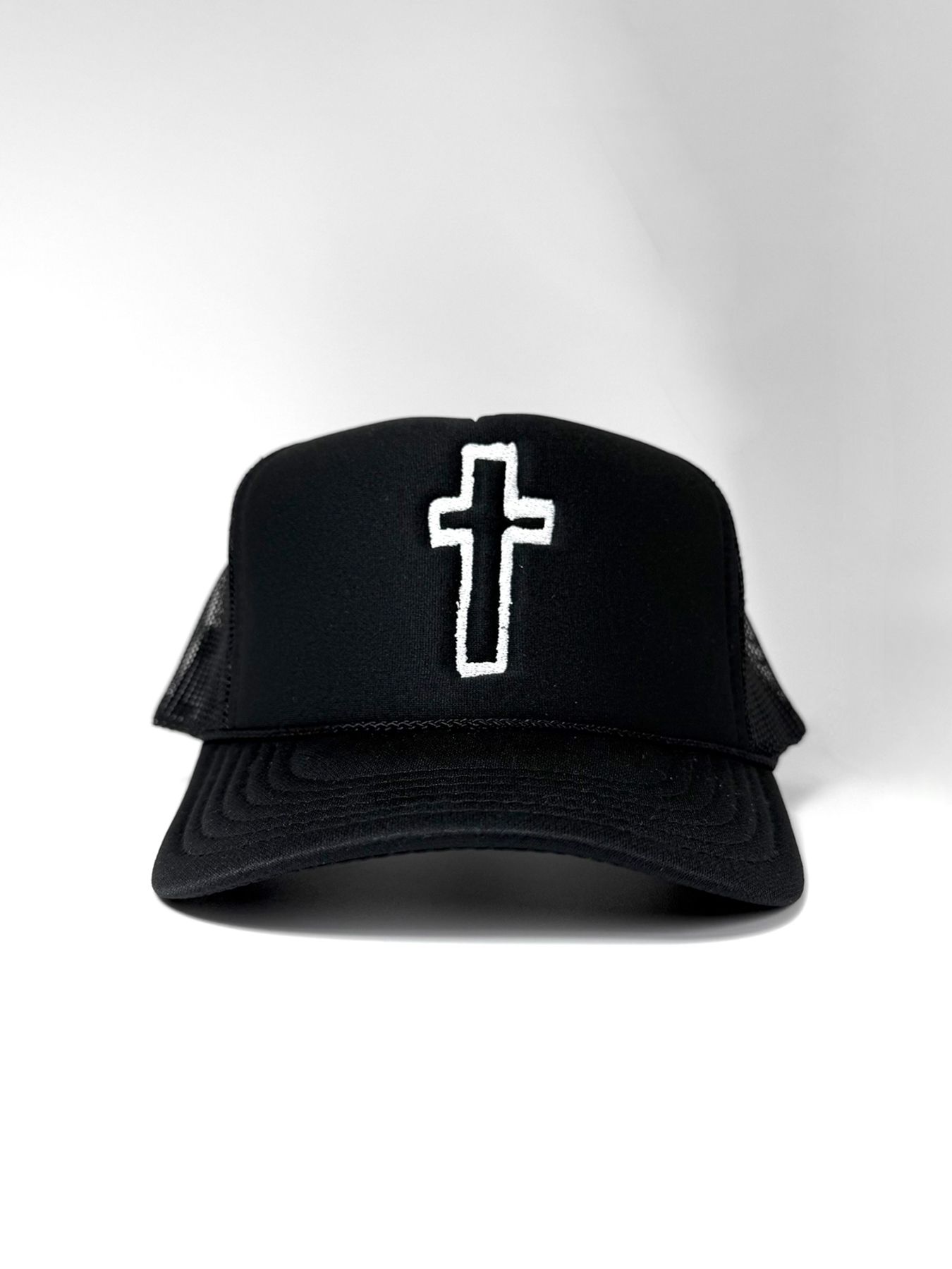 【予約品 6月21日(日) 締切】CROSS MESH BACK TRUCKER HAT / ブラック