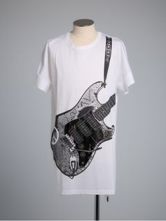 【予約品 】Dolman T-Shirt / ギタープリント ドルマンTシャツ / ホワイト×箔プリント