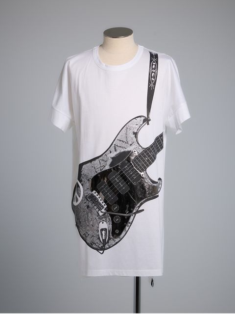 【予約品 】Dolman T-Shirt / ギタープリント ドルマンTシャツ / ホワイト×箔プリント