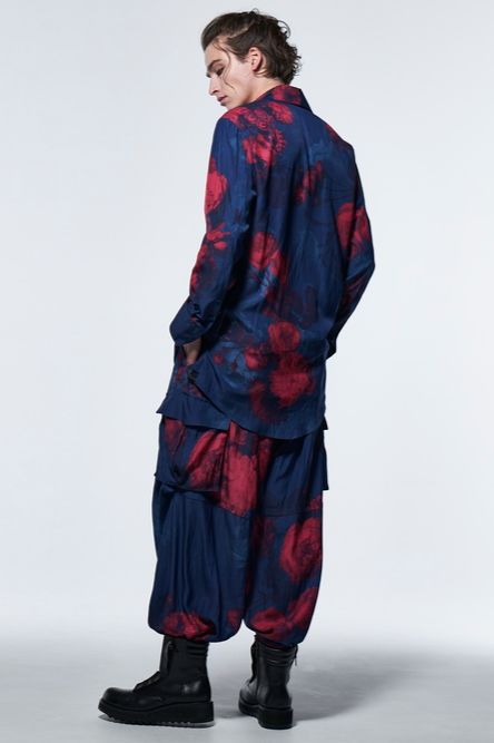 《予約品》 WideCargoPants / ブルー&レッド 【kiryuyrik】 2023年4月以降入荷予定