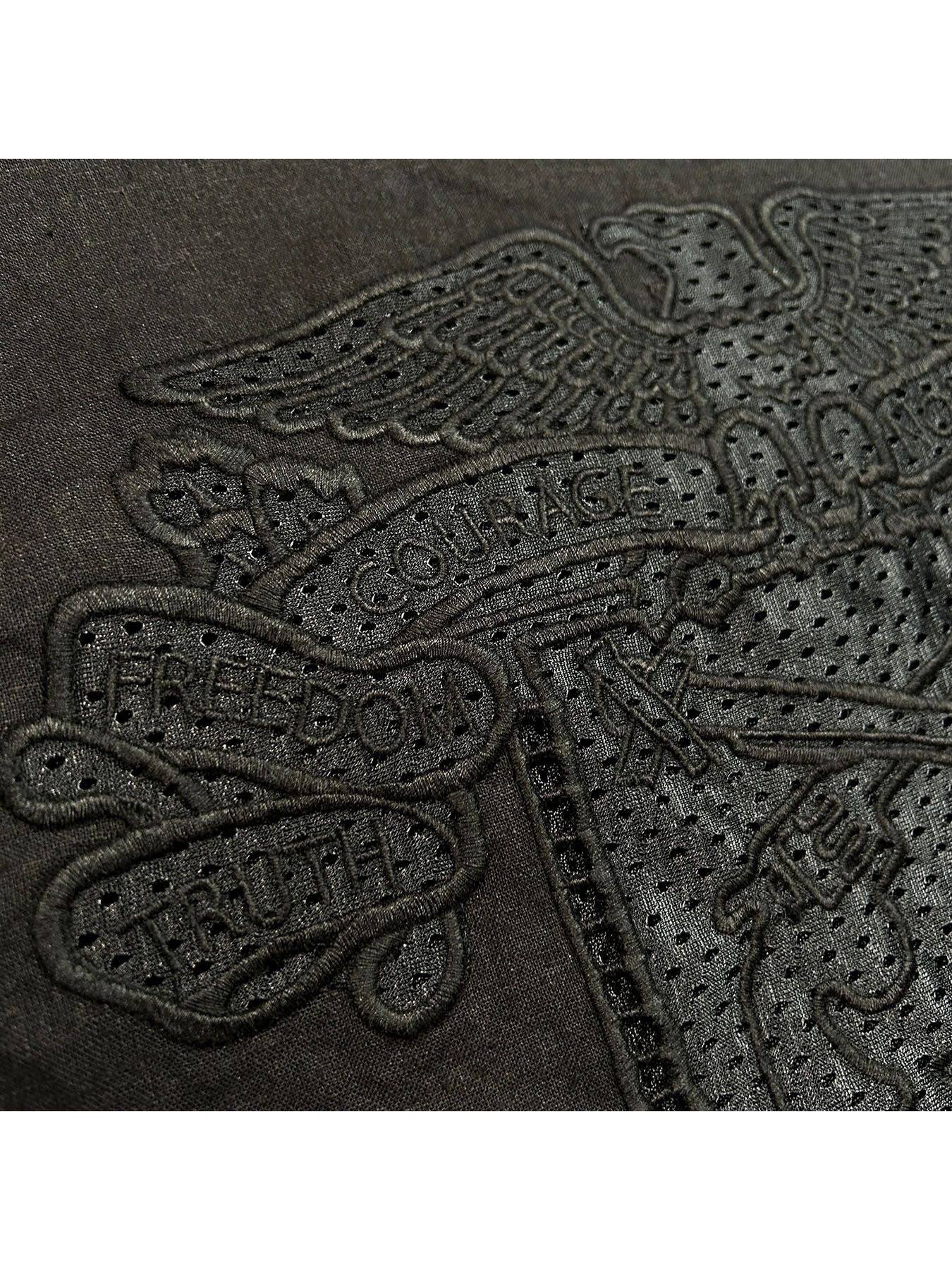 【予約品 8月10日(日) 締切 】EAGLE EMB S/S T / イーグルエンボス Tシャツ / 刺繍 ブラック
