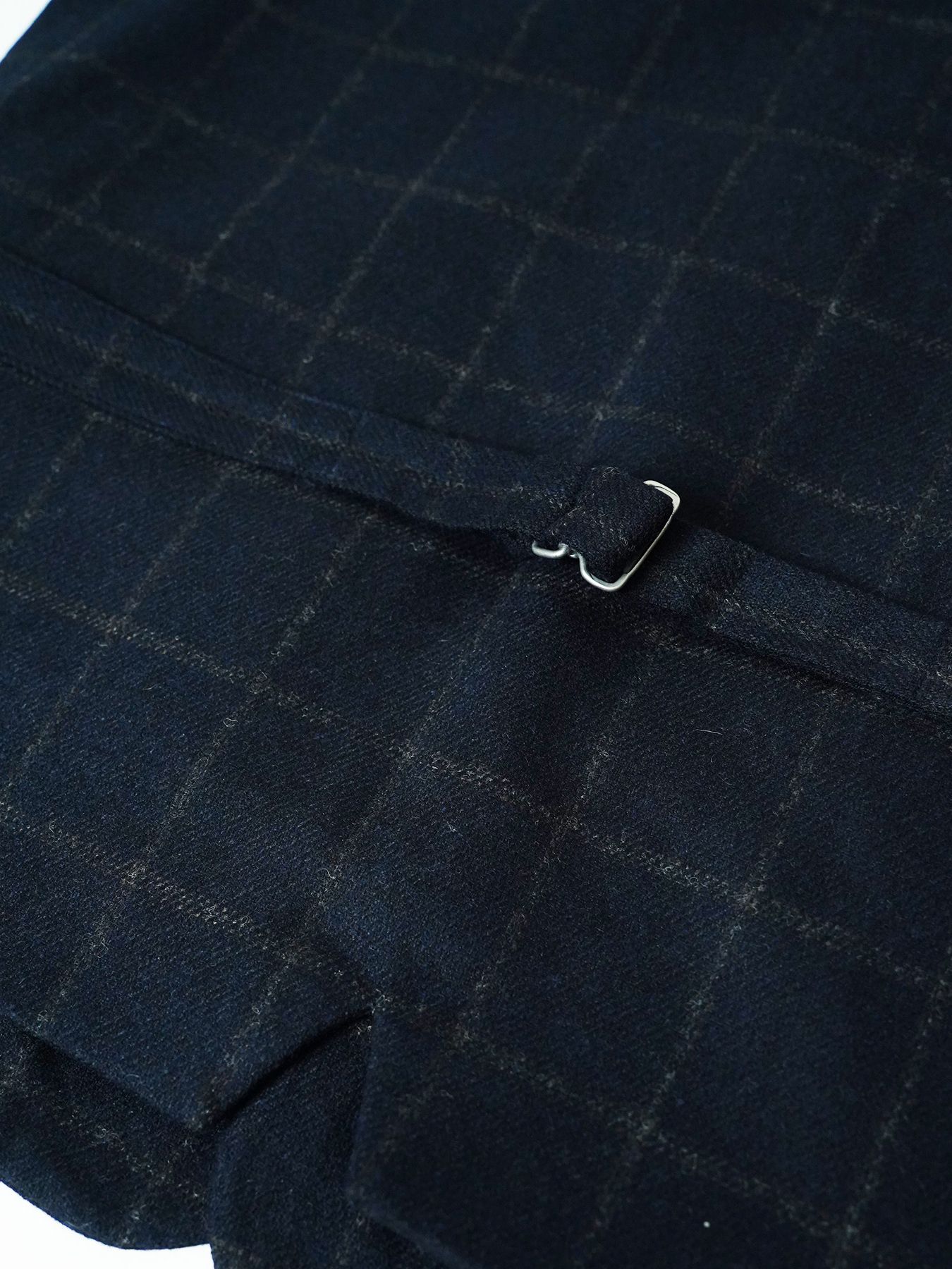 【予約品 7月5日(日) 締切】FRENCH GILET windowpane / ウィンドーペイン ウールベスト / ネイビーチェック