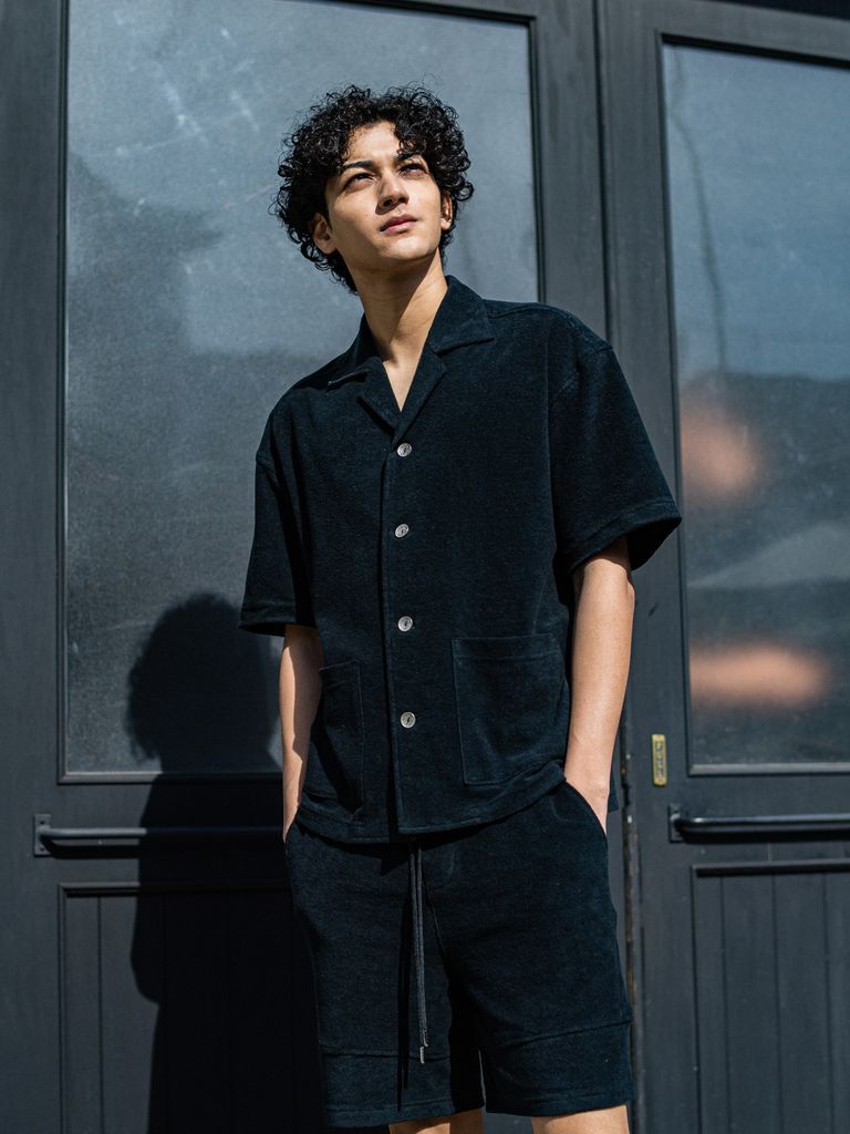 《予約品3月3日18：00締め》 PILE BEACH SHIRTS / パイルシャツ / ブラック