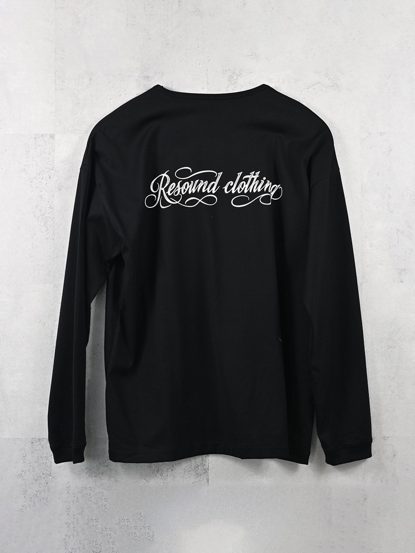 【予約品】PIN ST RC over longsleave Tee / ピンストライプロゴ オーバーサイズ ロングスリーブ Tシャツ / ブラック