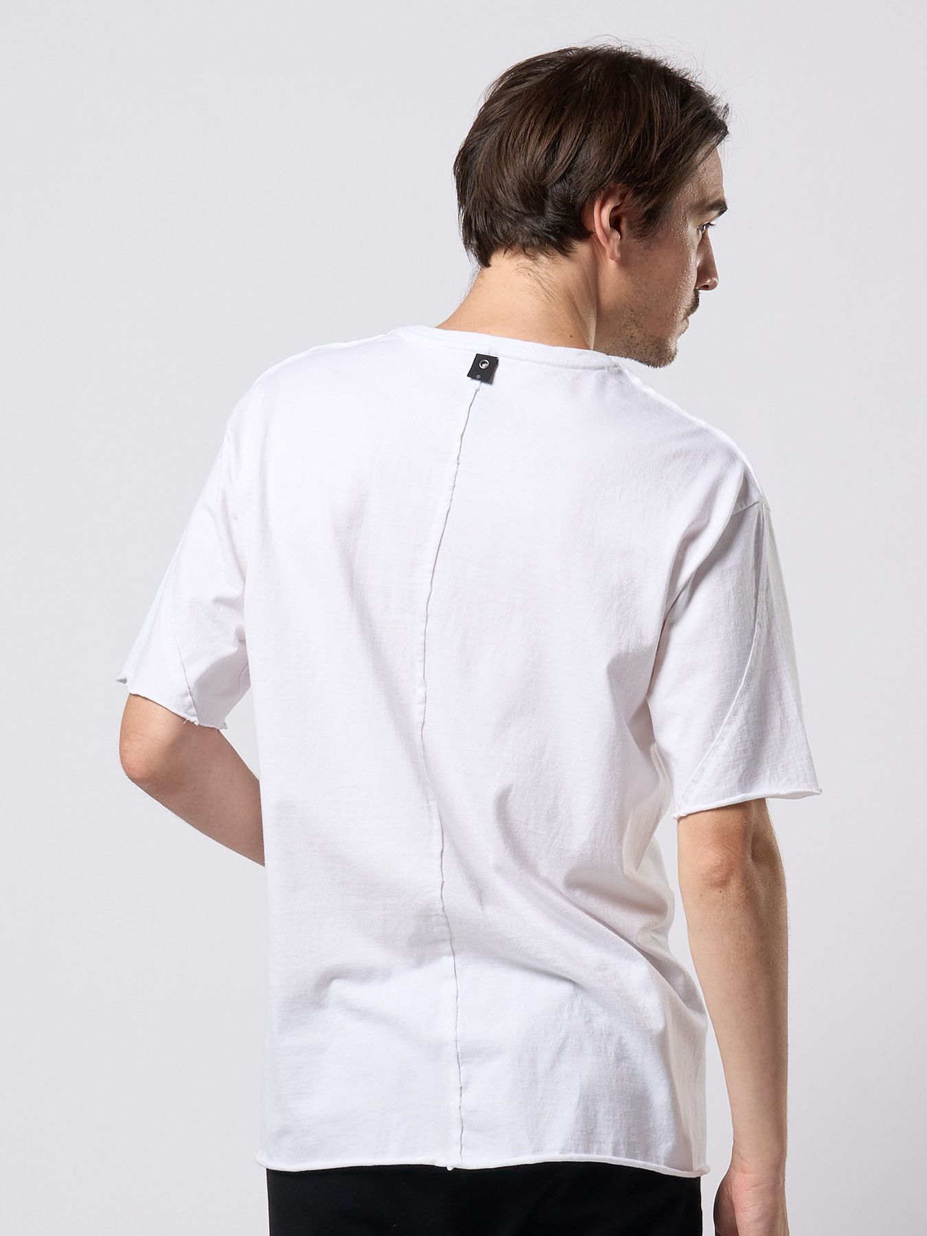 【予約品 9月23日(火) 締切】wide cut-off V-neck S/S / ワイド カットオフ Vネック ショートスリーブ / ホワイト