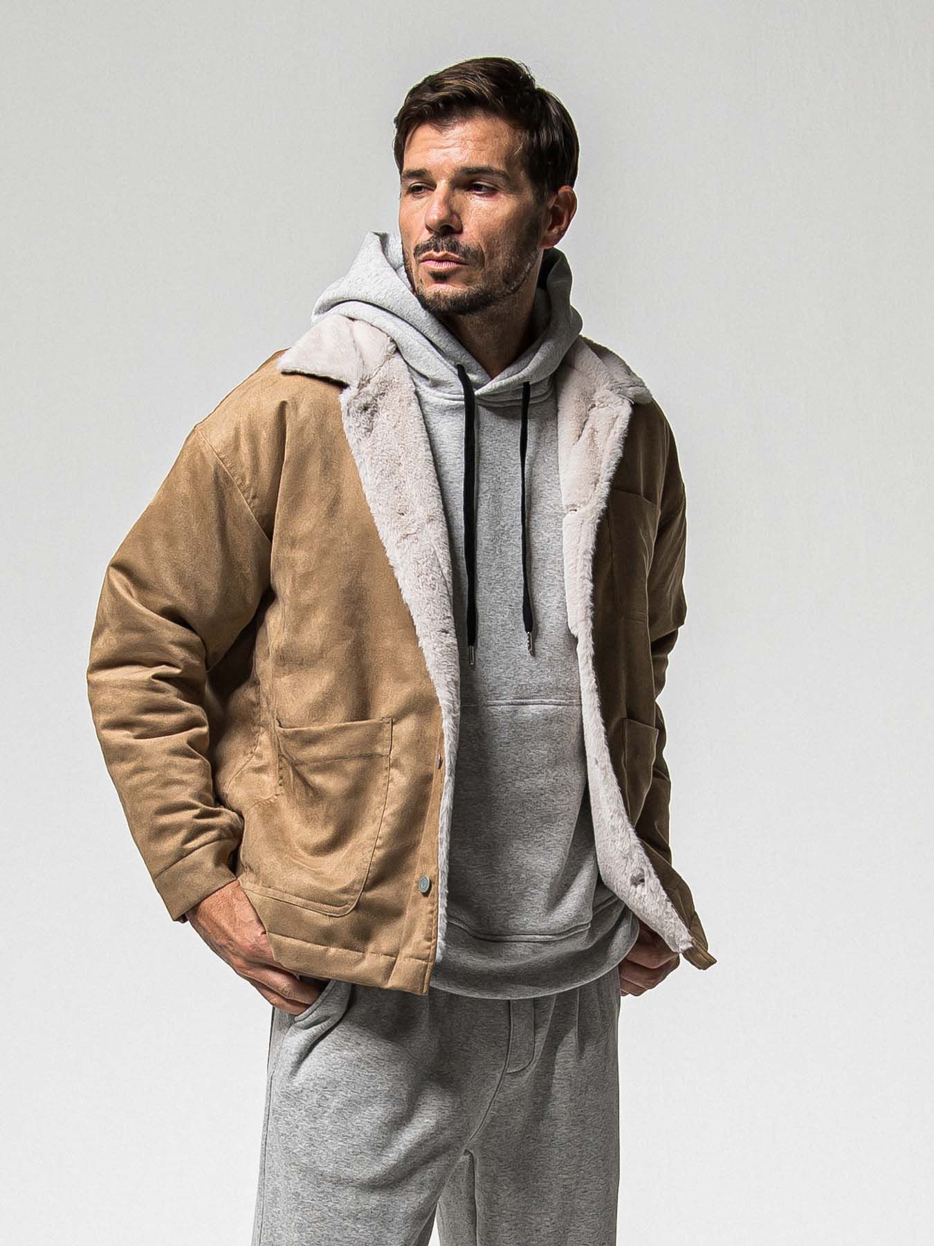 【予約品 】SUEDE FUR CAVER ALL / スウェードファーカバーオール / ブラウン