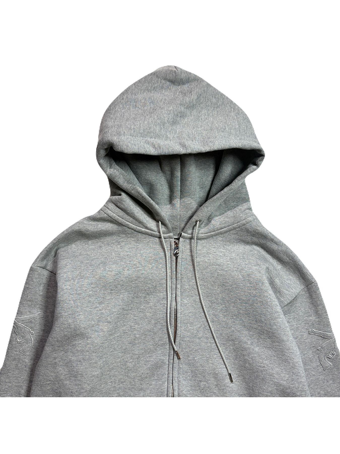 【予約品 3月9日(月) 18:00 締切】CROSSGUN CRY HOODIE / クリスタルクロスガン ジップフーディ / グレー