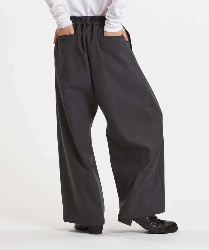 クロスタックワイドトラウザーズ グレー【NOID.】